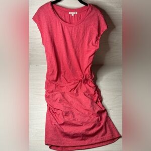 Sundry Womens Size 3 US Large Ruched T-Shirt Dress Cap Sleeve Coral Pink
